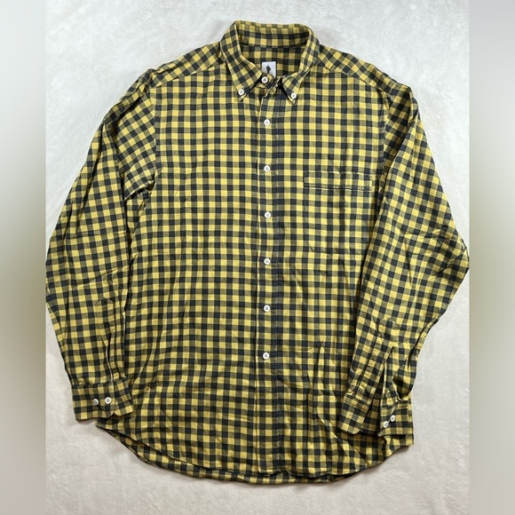 Lorenzini Made in Italy Size Large Green Gingham Cotton Twill Designer Shirt C21 - Picture 2 of 13